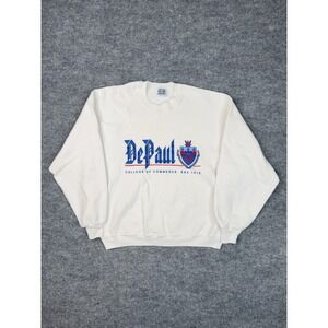 Vintage DePaul College of Commerce‎ Sweatshirt USA Made Gear For Sports S